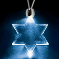 Light Up Necklace - Acrylic Star of David Pendant - Blue